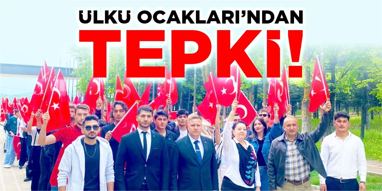 Bilecik’te Ülkü Ocakları’ndan Bayrak Tepkisi