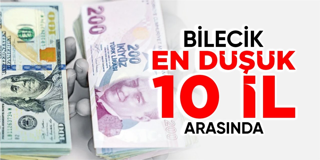 Bilecik, en düşük 10 il arasında!