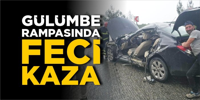 Gülümbe rampasında tırın dorsesi otomobile çarptı!
