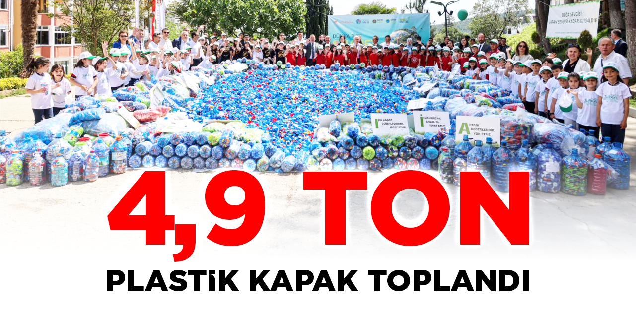 Bilecik’te 4,9 ton plastik kapak toplandı