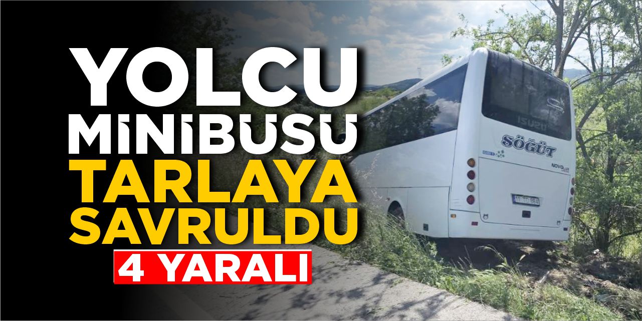 Bilecik'te yolcu minibüsü tarlaya savruldu:4 yaralı