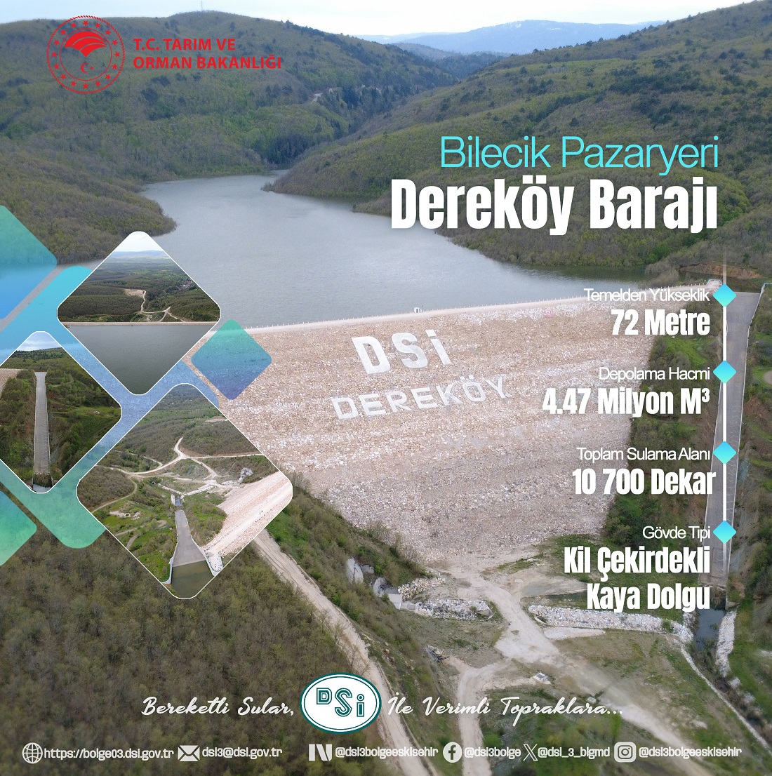 Dereköy Barajı’ndan 10 bin 700 dekar arazi sulanıyor