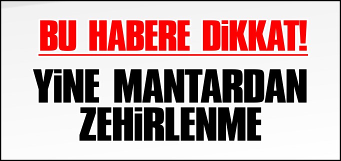 MANTARDAN ZEHİRLENDİ