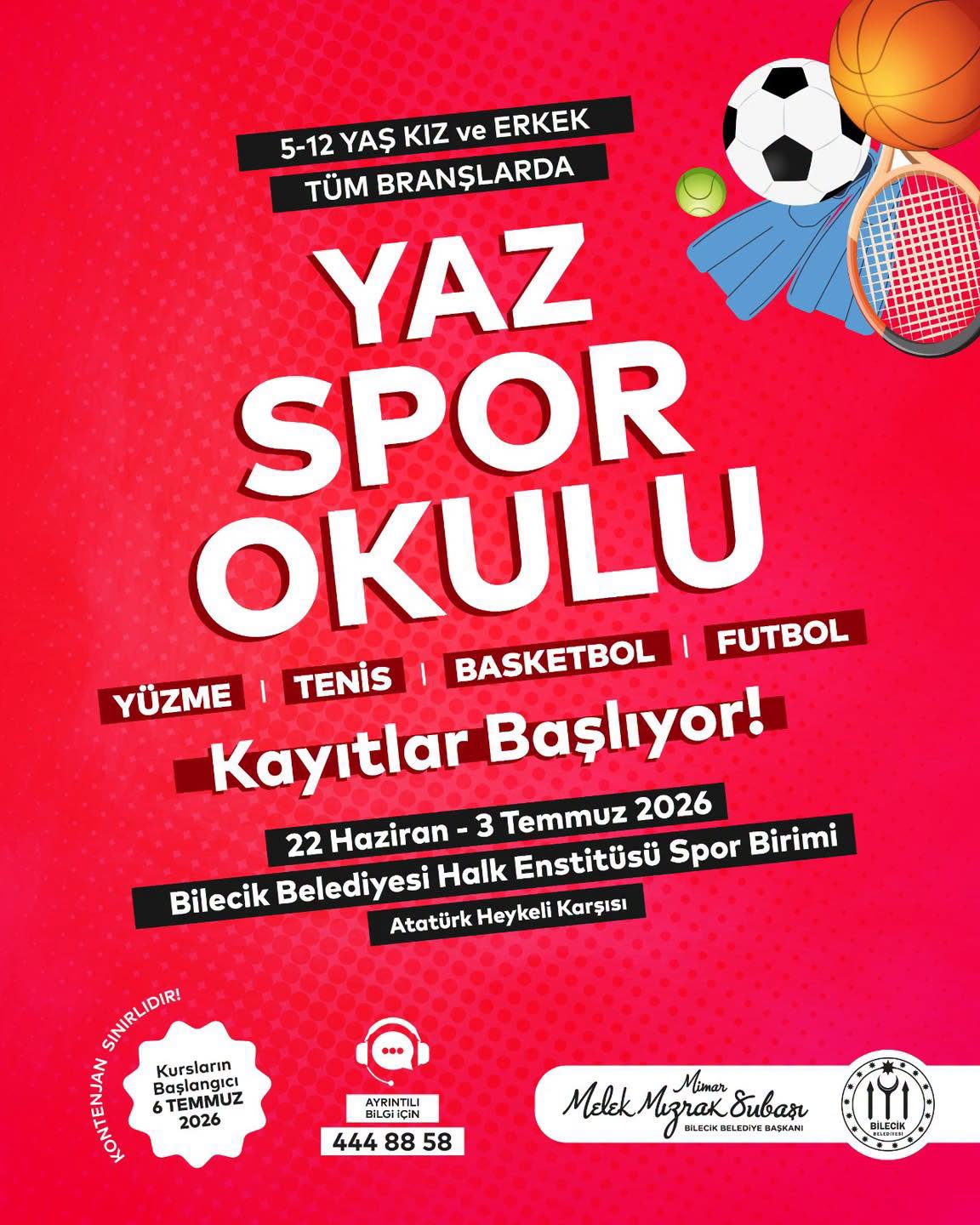 Yaz spor okulları kayıtları başladı