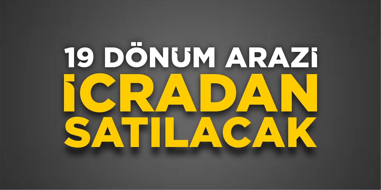 19 dönüm arazi icradan satılacak