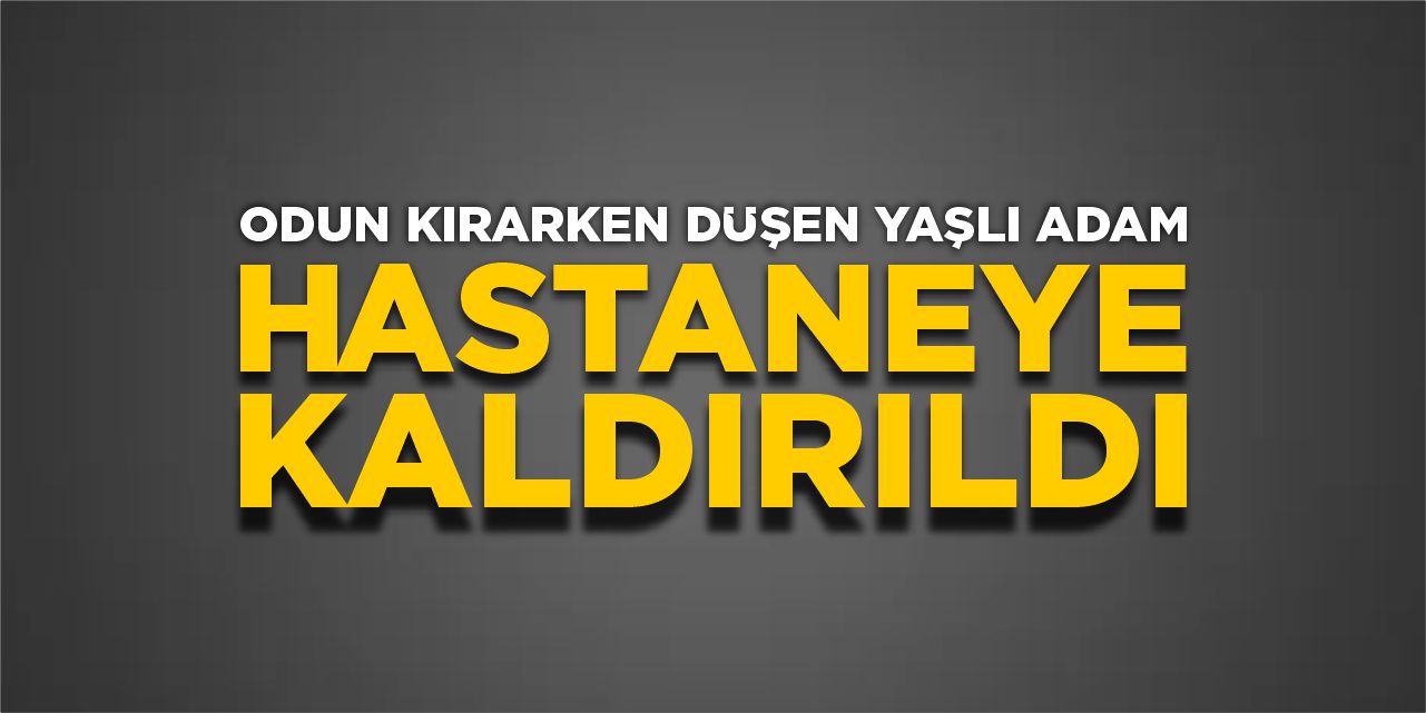 Odun kırarken düşen yaşlı adam hastaneye kaldırıldı
