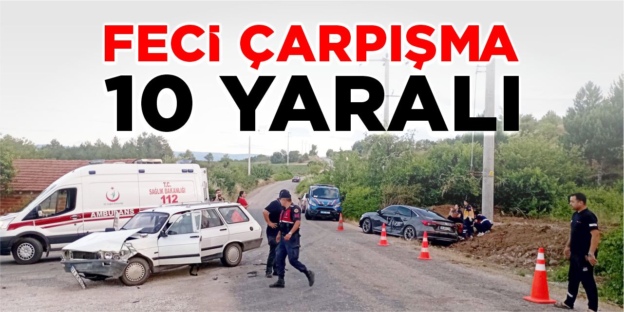 Bilecik’te iki otomobil çarpıştı: 10 yaralı