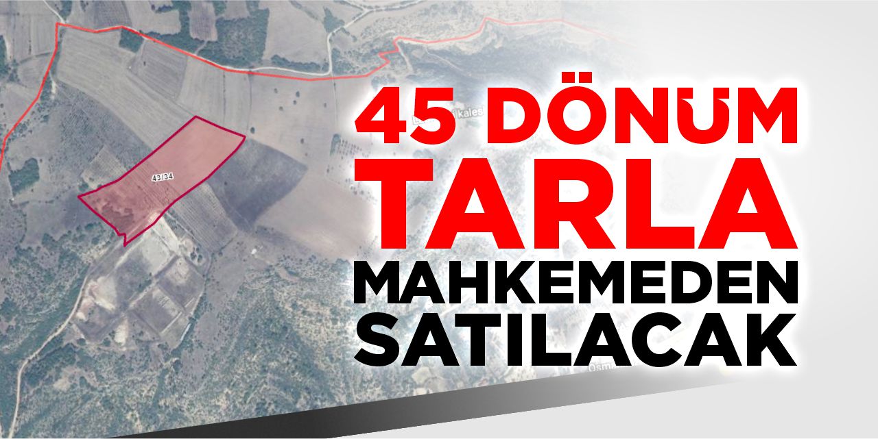 45 dönüm tarla mahkemeden satılacak