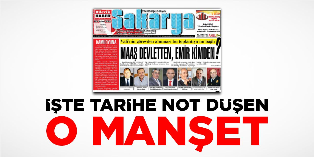 İşte tarihe not düşen o manşet!