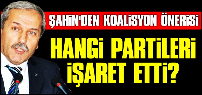 ŞAHİN’DEN KOALİSYON ÖNERİSİ