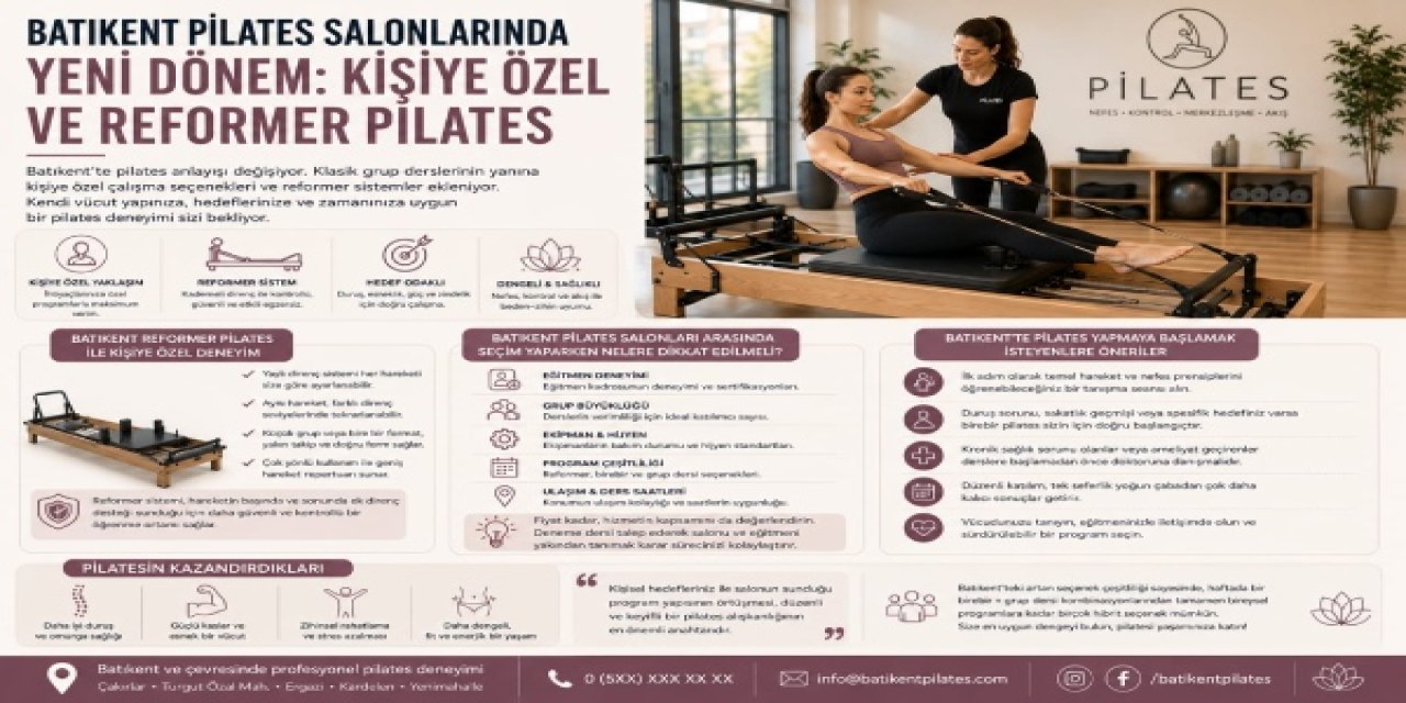 Batıkent Pilates Salonlarında Yeni Dönem: Kişiye Özel ve Reformer Pilates