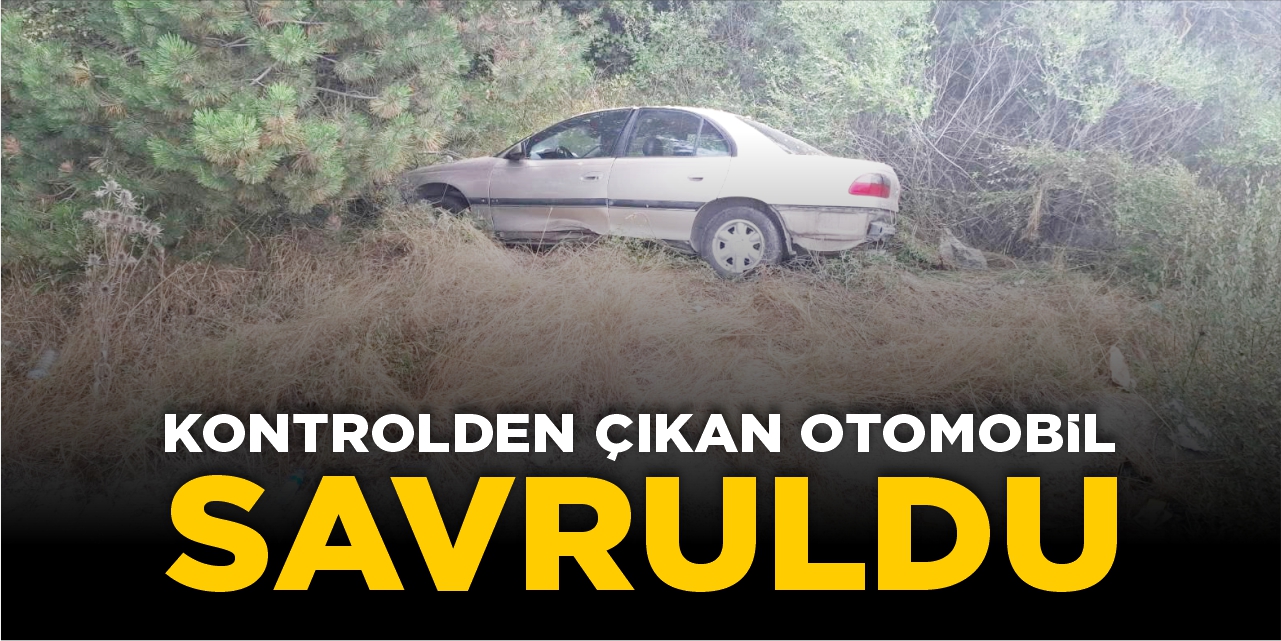 Bilecik'te kontrolden çıkan otomobil savruldu