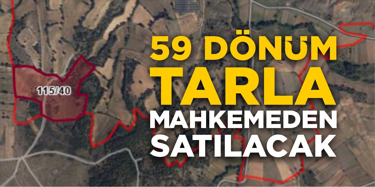 59 dönüm tarla mahkemeden satılacak