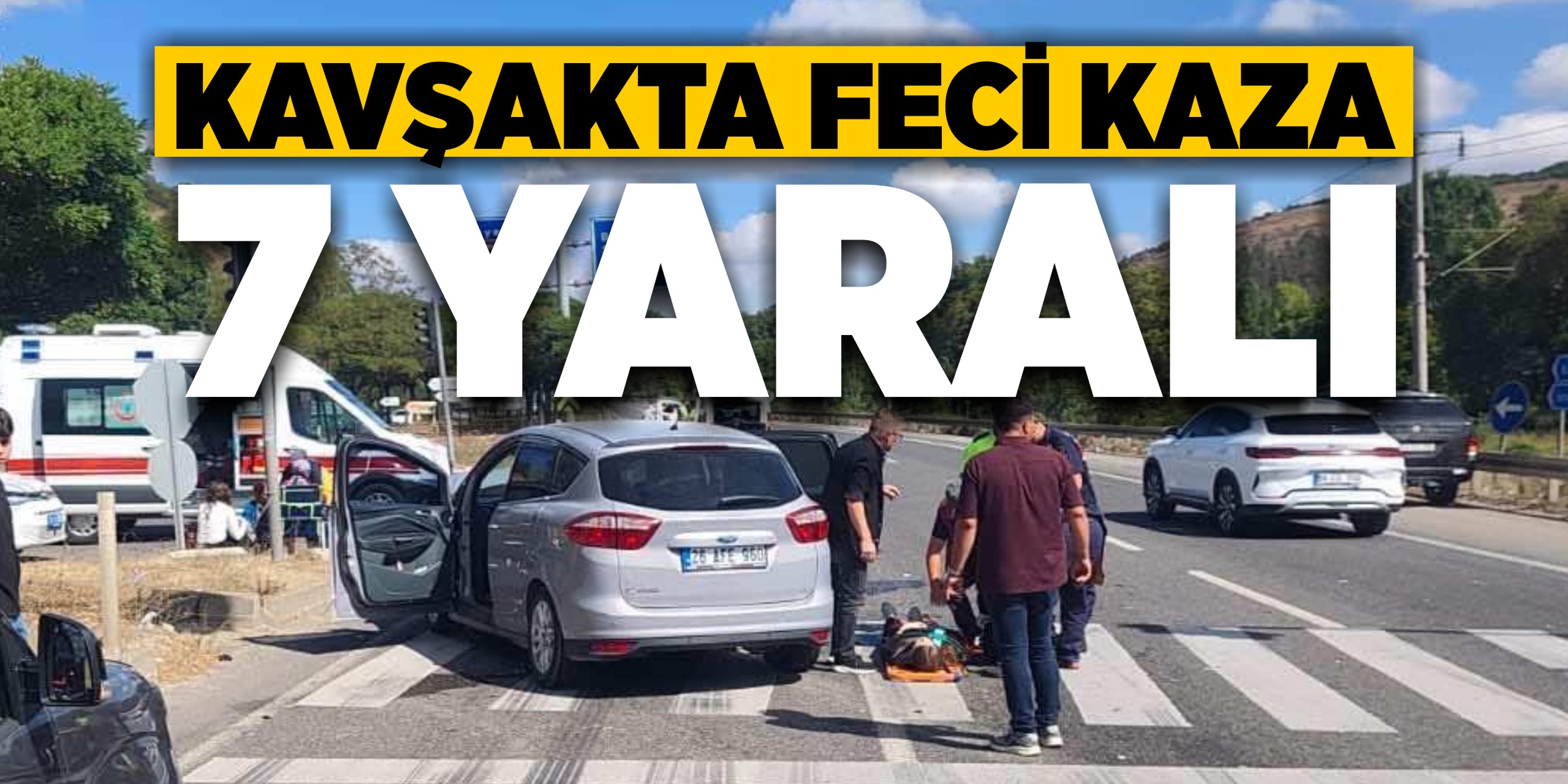Pazaryeri Kavşağı'nda feci kaza: 7 yaralı