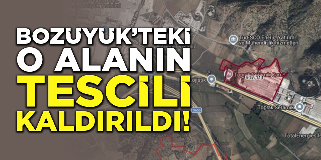 Resmi Gazete'de Yayımlandı: Bozüyük'teki O Alanın Tescili Kaldırıldı!