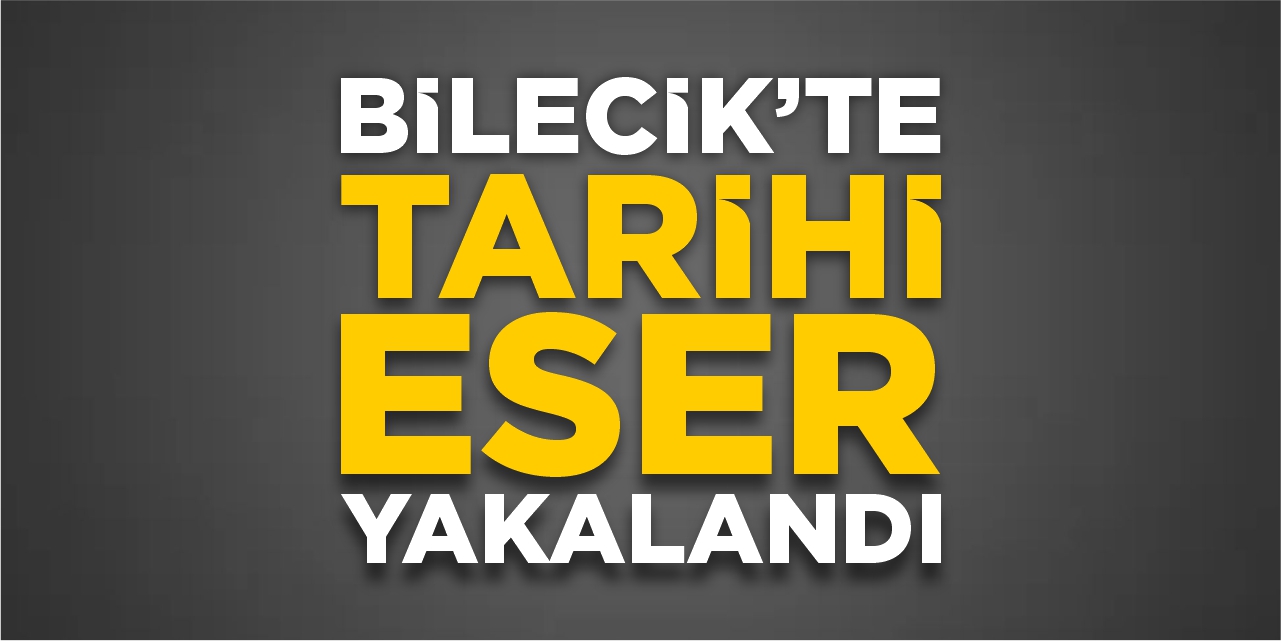 Bilecik'te tarihi eser yakalandı!