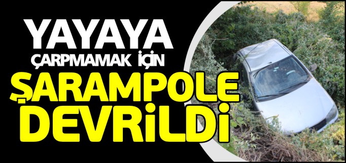 YAYAYA ÇARPMAMAK İÇİN ŞARAMPOLE DEVRİLDİ