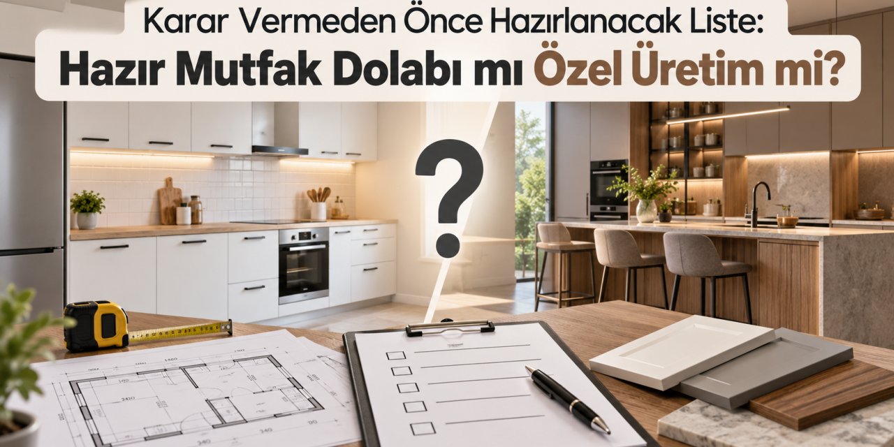 Karar Vermeden Önce Hazırlanacak Liste: Hazır Mutfak Dolabı mı Özel Üretim mi?