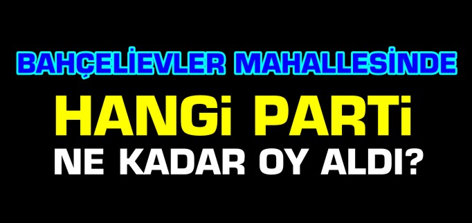 BAHÇELİEVLER MAHALLESİNDE HANGİ PARTİ NE KADAR OY ALDI?