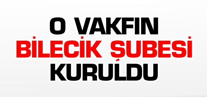 TÜRKİYE GENÇLİK VAKFI BİLECİK ŞUBESİ KURULDU