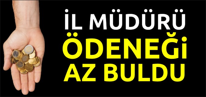 İL MÜDÜRÜ ÖDENEĞİ AZ BULDU