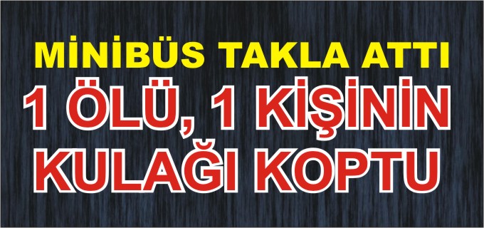 LASTİK YÜKLÜ MİNİBÜS TAKLA ATTI: 1 ÖLÜ, 1 YARALI