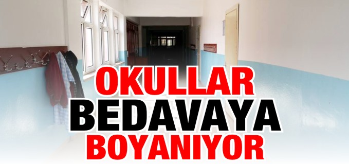 BOZÜYÜK’TE OKULLAR BEDAVAYA BOYANIYOR