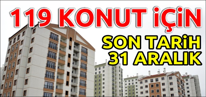 119 KONUT İÇİN SON TARİH 31 ARALIK