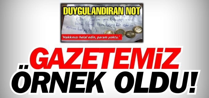 GAZETEMİZ ÖRNEK OLDU