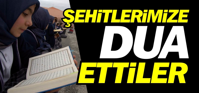 BOZÜYÜK İMAM HATİP ORTAOKULU ÖĞRENCİLERİ ŞEHİTLER İÇİN DUA ETTİLER