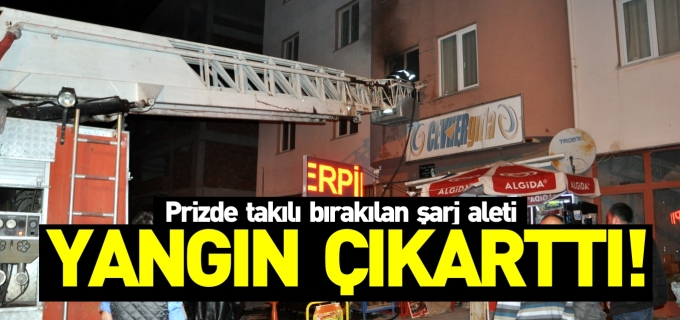 ŞARJ ALETİ YANGIN ÇIKARTTI