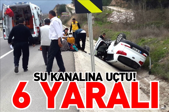 OTOMOBİL SU KANALINA UÇTU