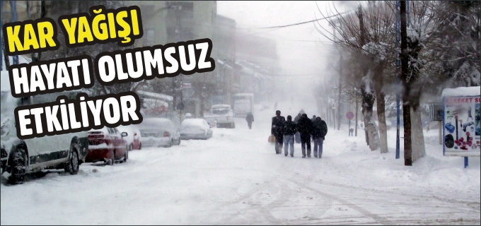 YOĞUN KAR YAĞIŞI VE TİPİ, PAZARYERİ’NDE HAYATI OLUMSUZ ETKİLİYOR