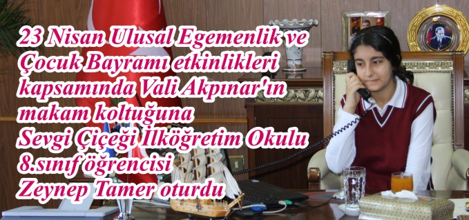 VALİ KOLTUĞUNA ZEYNEP TAMER OTURDU