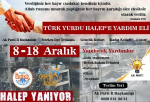 AK GENÇLER'DEN HALEP'E YARDIM KAMPANYASI