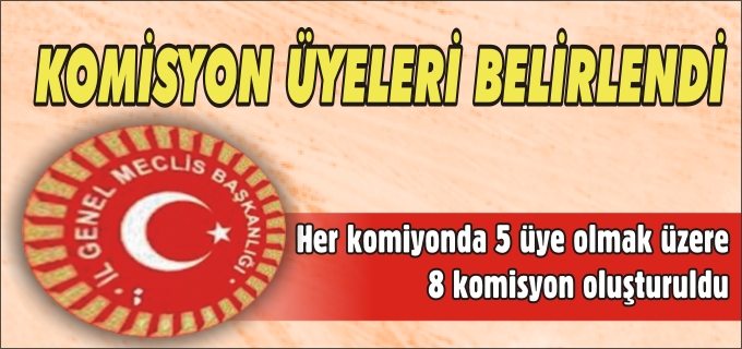 KOMİSYON ÜYELERİ BELİRLENDİ