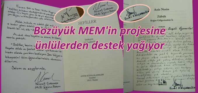 BOZÜYÜK MEM’İN PROJESİNE ÜNLÜLERDEN DESTEK YAĞIYOR