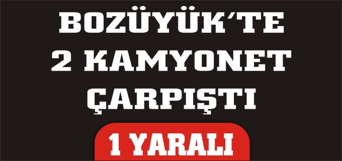BOZÜYÜKTE İKİ KAMYONET ÇARPIŞTI:1 YARALI
