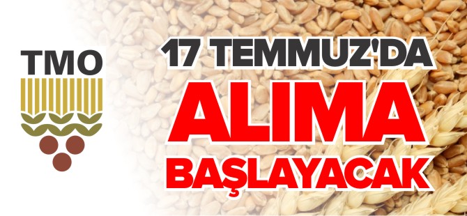 TMO 17 TEMMUZ'DA ALIMA BAŞLAYACAK