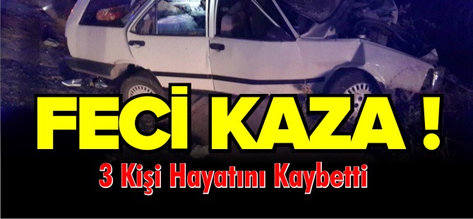 FECİ KAZA 3 KİŞİ HAYATINI KAYBETTİ