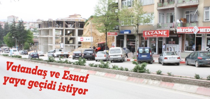 VATANDAŞ VE ESNAF YAYA GEÇİDİ İSTİYOR