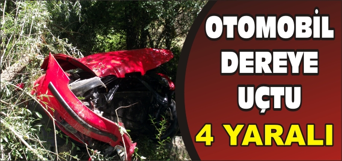 PAZARYERİ’NDE OTOMOBİL DEREYE UÇTU:4 YARALI