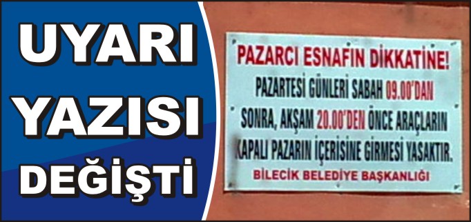 UYARI YAZISI DEĞİŞTİ