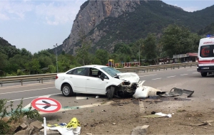 Osmaneli'nde trafik kazası 1 yaralı