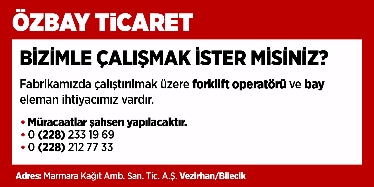 Özbay Ticaret Eleman İlanı