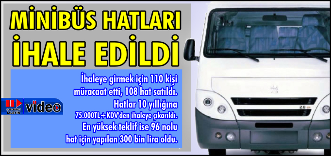MİNİBÜS HATLARI İHALE EDİLDİ