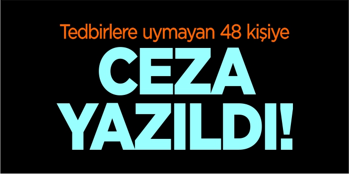 Tedbirlere uymayan 48 kişiye ceza yazıldı
