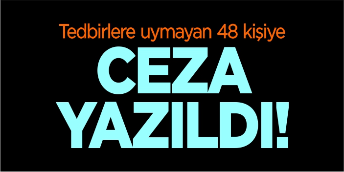 Tedbirlere uymayan 48 kişiye ceza yazıldı