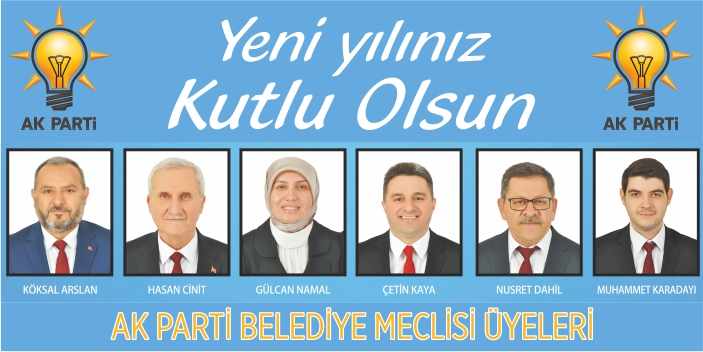 AK Parti Belediye Meclisi Grubu - Yılbaşı Tebrik İlanı