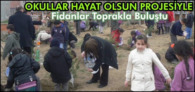 OKULLAR HAYAT OLSUN PROJESİYLE FİDANLAR TOPRAKLA BULUŞTU